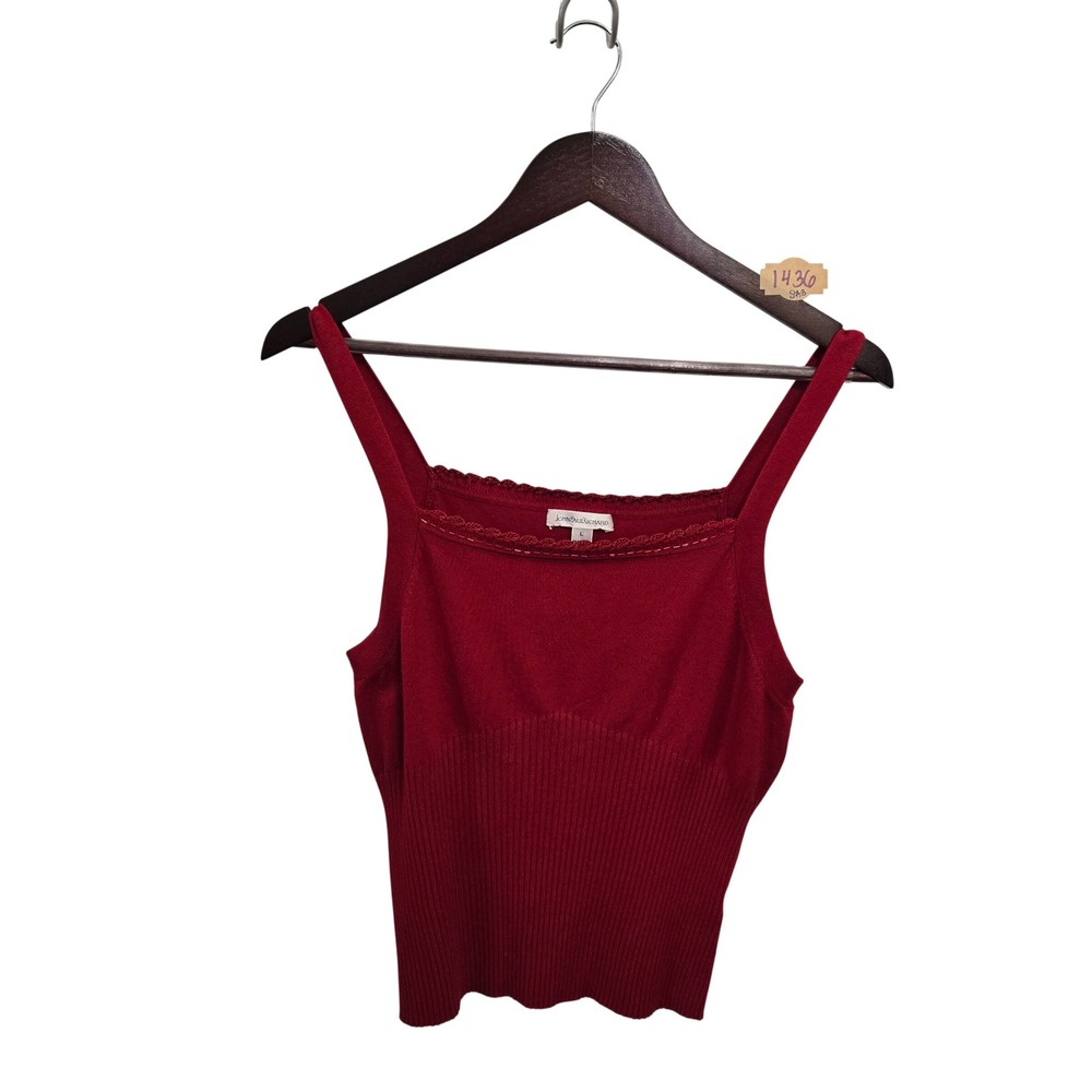 John Paul Richard‎ Womens Red Knit Camisole Crochet Trim Tank Top M2309-74705 L